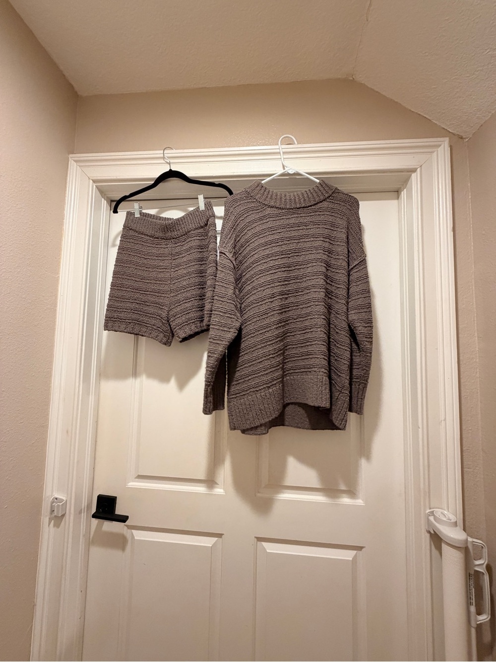 Free people Cozy Knit Sweater and Short Set in Taupe